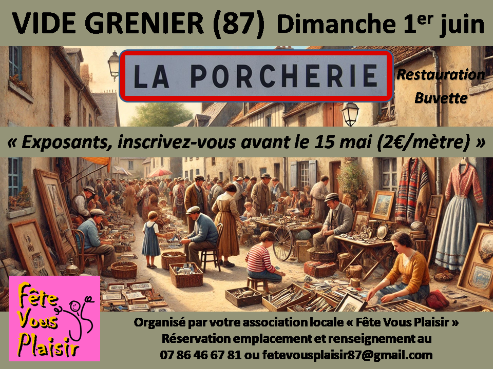 Vide grenier le dimanche 1er juin